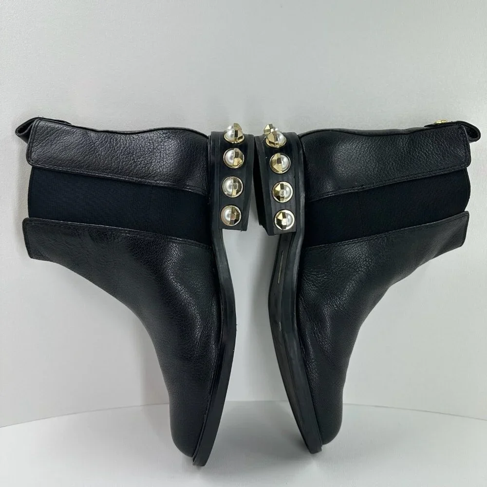 Louise et Cie Valtina Pearl Heel Chelsea Boots Women US 9M Pebbled Leather Black - Picture 8 of 13